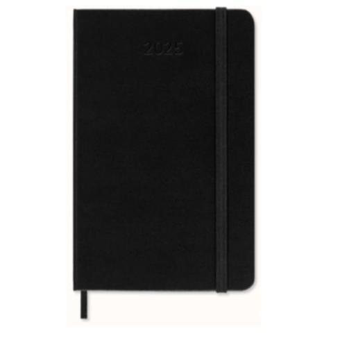 MOLESKINE DAILY PLANNER AGENDA GIORNALIERA 2026 12 MESI FORMATO LARGE 13 X 21 CM COPERTINA RIGIDA CHIUSURA CON ELASTICO NERO